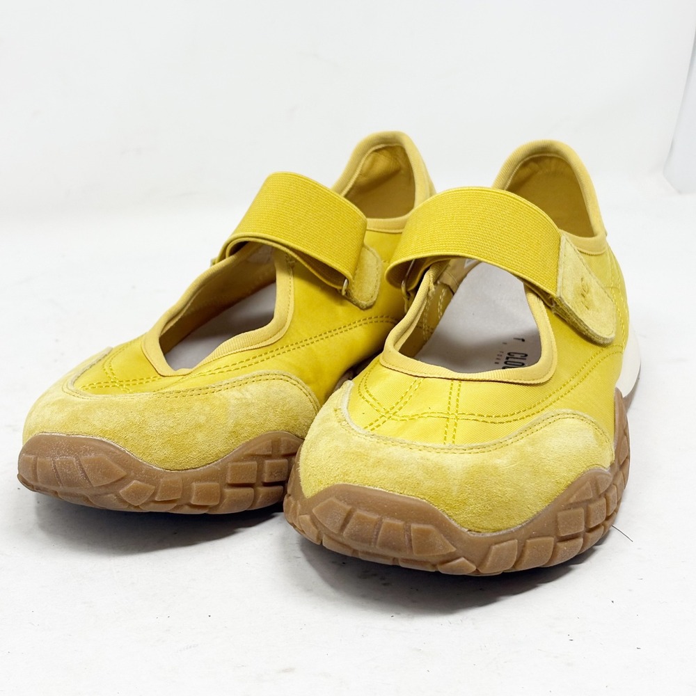 Yellow Women's Casual Mary Jane Sneakers with Velcro Strap